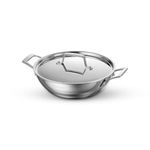 TRAMONTINA Aeion Triply 24cm/2.6L Kadai with SS 304 Lid | Healthy Non Toxic | Kadhai for Curry | Deep Fry | StirFry Cooking | Induction Friendly | Stay Cool Handle | NSF Certified | 10 Year Warranty*