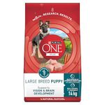Purina ONE +Plus Large Breed Dry Puppy Food with Chicken - 14 kg Bag