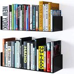 Snazzy Floating Wall Mount Wall Shelve Wall Shelf Metal U Shape Book Shelf CD DVD Storage Display Bookcase Black Set of 2