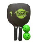 Chocozone Pickleball Paddles with Balls Fibre Glass Pickle Ball Rackets Indoor Outdoor Toys for 5 6 7 8 9+ Years Old Kids & Adults