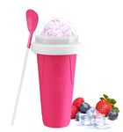 RAUMAXE Slushy Cup, Slushy Maker Cup Slushie Cup Ice Cup Frozen Magic Squeeze Cup Cooling Maker Cup Freeze Mug Milkshake Smoothie Mug (pink)