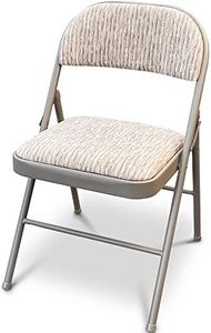 Crystals Deluxe Fabric Padded with Heavy Duty Steel Metal Frame Folding Back Rest Chair for Home Garden Office Computer Desk (1)