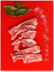 CHEFZOCO Tabla de corte profesional, Tabla de picar, Tabla de cocina, Tabla para alimentos, Tabla antibacteriana, Polietileno, No deja sabor ni olor, Antibacteriana, 40 x 30 x 1.5 cm, Rojo r
