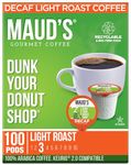 Maud's Decaf Donut Shop Coffee Pods, 100 ct | Decaf Dunk Your Donut Shop | 100% Arabica Light Roast Decaffeinated Coffee | Solar Energy Produced Recyclable Pods Compatible with Keurig K Cups Maker