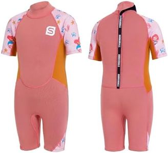 Kids Wetsuit for Girls, 2mm Thermal Neoprene Shorty Wet Suit for Swimming Surfing Snorkeling