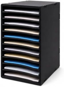 MENYAOCO 11-Slot Mail Organizer, Vertical File Sorter for Desk