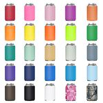 50 Pack Beer Can Coolers Sleeves, Soft Insulated Reusable Drink Cooler for Water Bottles, Blank Collapsible Soda Cover Cooler, DIY Customizable for Parties, Events or Weddings, Bulk