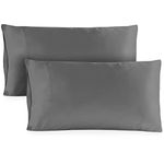 Hotel Sheets Direct King Size Pillow Cases 2 Pack - 20x40 Inch Cooling Pillow Cases for King Size Pillows - Pillow Covers - Silky Pillowcase for Hair and Skin - Dark Gray