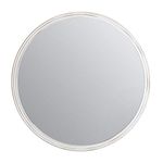 White 30-in. Round Carved Frame Mirror