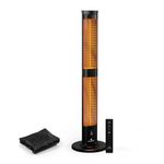 blumfeldt BlazeTower Free-Standing Infrared Heater - 3000W, Adjustable Heat Settings, Weatherproof IP45, Tip-Over Protection, Remote Control, 24-Hour Timer, Aluminium Design, Oxford Cover