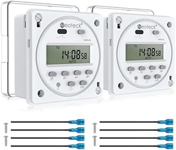 Neoteck DC 12V/16A Digital Timer Switch 7 Day Time Relay Programmable Timer Switch with Wire Connectors and Waterproof Cover for Lights, Fans, Motors (2)