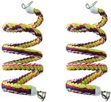 2PCS Bird Perch Rope Bungee Bird Toy Pure Natural Parrot Toy Cage Parrot Chewing Toy Rope Bungee Bird Toy Colorful Parrot Swing Toy Parrot Toy Pure Natural Colorful Bead Cage Parrot Chewing Toy,Yellow