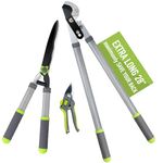 Altdorff Combo Pruning Shears Garden Tools,3PCS Garden Shears Set Include Loppers, Hedge Shear, Bypass Pruner, Professional Tree & Shrub Care Kit