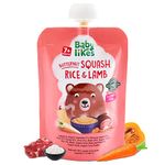 Baby Likes Halal Organic Butternut Squash, Rice and Lamb 130 grams x 6 pouches Baby Puree for 7 months plus