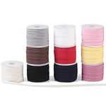 Bias Tape Double Fold 1/4 inch, Double Fold Bias Binding Tape 18 Yards Per Roll for Crafts, Sewing, Seaming, Hemming, Piping, Quilting (10 Colors Per Pack)