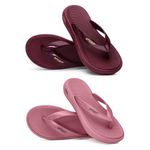 Airson Shoes Al-5 Slipper For Women|Orthopedic, Diabetic, Pregnancy|Soft Doctor Anti-Skid Slipper For Women |Slides, Flip-Flops, Slippers, Chappals|For Ladies And Girls (Wine & Blush, 6 UK)