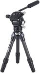 AOKA 15.7in/0.97lb Lightweight Compact Carbon Fiber Tripod with Hydraulic Head Travel Mini Video Tripod for Mobile Phone and Compact Mirrorless Cameras