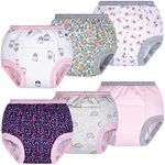 BIG ELEPHANT Baby Girls' Padded Potty Training Pants Underwear, 5T