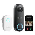 Reolink Wired Video Doorbell with Chime, 2K+5MP HD, 2.4/5GHz Wi-Fi Doorbell Camera for Home Security, 180° Wide View, Video Call, AI Detection, No Monthly Fee For Local Storage, Hardwired/Plug-in
