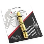 KOM Cycling Tubeless Tire Repair Kit for Bikes – 8 Colors! Fixes Mountain Bike and Road Bicycle Tire Punctures – Includes Tire Repair Fork and Reamer, 8 Bacon Strips. Tubeless Bike Tire Repair Kit (Yellow)