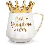 Grandma Gifts Christmas Gifts for Grandma from Grandkids Grandchildren, Best Grandma Ever Ceramic Coffee Mug Grandma Tea Cup 12Oz with Crown Lid, Best Grandma Mug Nana Gifts for Birthday, Thanksgiving