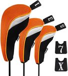 Andux Golf Wood Driver Head Covers Interchangeable No. Tag 3pcs/Set Mt/mg06 Black/Orange