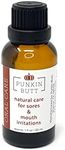 Punkin Butt Oral Care 1 oz Glass Bottle. Chamomile, clove, peppermint. Natural, safe, effective; Cruelty-Free, Vegan, use as often as needed.