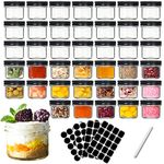 Mini Mason Jars 4 oz 40Pack, AuroTrends 4oz Canning Jars with Black Lids – Small Mason Jars with Lids 4oz for Oats/Jelly/Jams/Crafts/Candles (4oz, Set of 40)