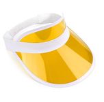 The Fancy Dress® Unisex Retro 80s Neon Sun Visor Hat Headband Cap for Golf Tennis Stag Poker Party (Yellow)