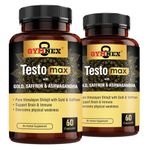 GYMNEX Testo Testosterone Booster for Men Ayurvedic Testosterone Supplement for Men - Support Muscle Growth, Health, and Immune Support with Gold, Saffron, and Ashwagandha (60 Capsules, Pack Of 2)