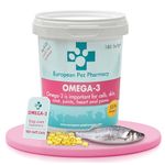 European Pet Pharmacy Omega 3 Fish Oil for Dogs/Cats — Dog Joint Supplements — Cat Joint Supplement for Itchy Dog Skin Relief —Mobility, 180 soft gels