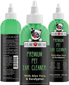 Cat & Dog Ear Cleaner Solution - Itch Relief for Dogs and Cats - Clear, No Mess Formula, Pet Ear Cleaner with Aloe Vera & Eucalyptus (1 btl)
