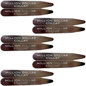 Metal Collar Stays for Men with Felt Carrying Cases – Million Dollar Collar Stays Metal, Stainless Steel, 10 Sets