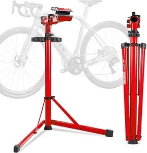 Osluken Bike Repair Stand, 176 LBS Heavy Duty Portable Bicycle Mechanic Maintenance Workstand with Tool Tray, Steel & Aluminum Shop Home Adjustable Height Foldable Bike Work Stand for E Bike, MTB, RB