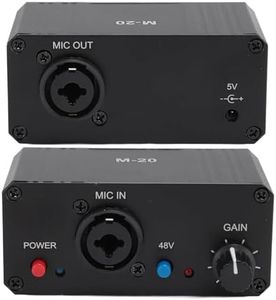 Mic Preamp, High Gain 48V Power XLR Output Mic Preamplifier, Microphone Preamp for Dynamic and Condenser Microphones Booster