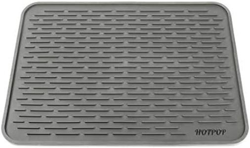 HOTPOP XXL 24x18 Inches Gray Silicone Dish Drying Mat & Large Trivet - Dishwasher Safe, Heat Resistant, Eco-Friendly - Ideal Drip Tray, Mini Fridge Mat, Dish Drainer, Mini Fridge Accessories (24"x18")