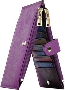 Travelambo RFID Wallet Women Large Size Bifold Multi Card Wallet Case with Zipper Pocke Credit Card Holder for Women
