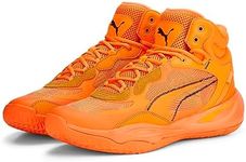 PUMA Men's Playmaker Pro Mid Laser Basketball Shoe, Ultra Orange Clemaletine, 8 US