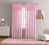 Beatrice Home Fashions Walden Leaves Panel pr. 80"x84"L, Pink