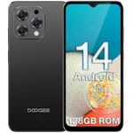 DOOGEE Phone, N55 Android 14 Mobile Phone(2024), 128GB ROM/1TB TF, 90Hz 6.56" HD+ Waterdrop Screen, 5150mAh, Octa Core, 13MP+8MP, 4G Dual SIM Free Unlocked, OTG, Protective Case - Black