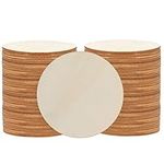 Belle Vous 50 Pack Wooden Unfinished Round Circles - 7.6cm/3 inches with 3mm Thickness - Plain Natural Blank Wood Discs Slices Cutouts for Crafts, Coasters, Home Decorations and Ornaments