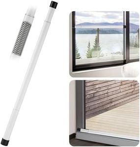 WIDYANA Sliding Door Security Bar, 16-47 inches Adjustable Sliding Glass Patio Door Security Bar, White Sliding Door Lock Bar with Rubber Tips, 1 inch Diameter Window Security Bar for Home