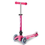 Micro Scooters | Mini Micro Deluxe Foldable Children's Scooter | Handlebar Adjustable | Lightweight | 2-5yrs | Boys & Girls | Pink