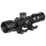 SPINA OPTICS 3-9X32 Rifle Scope, Red and Green Dot Illuminated Scope Hunting Optics,AO, RGB Mil-dot, QD Rings, Black (scope+QD mounts)