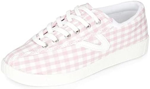 TRETORN Women's Nyliteplus Canvas Sneakers Lace-up Casual Tennis Shoes Classic Vintage Style, Pink Gingham, 6