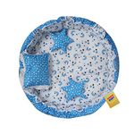 Infantbond Baby Cotton Super Soft Reversible Nest | Bed | Bedding Set(0-6 Months) (Star & Moon Blue, Single Size)