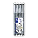 STAEDTLER ‎308 WP4 Pigment Liner Pens with Assorted Line Width - Black (Set of 4)