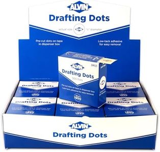 ALVIN Drafting Dots Model DM123D Display Pack, Low Tack Adhesive, Ideal for Drafting, Tracing, Drawing, and Household Use, Easy Removal with No Residue - 12 Rolls