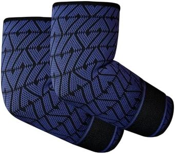 Dr Fitzy 1 Pair Elbow Support for Gym Workout, 3d Compression Tennis Elbow Band for Men and Women, Elbow Sleeves for Gym with Arm Band and Anti Slip Grip, 2 Units Elbow Cap Brace for Pain Relief (Blue, S)