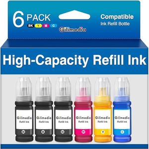 GILIMEDIA Replacements for Epson 522 Ink Refill Bottles Compatible with Epson T522 522 Ink Refill Bottles Printer ET-2800 ET-2400 ET-2803 ET-2720 ET-2840 ET-4700 ET-4800 ET-4810-6 Pack